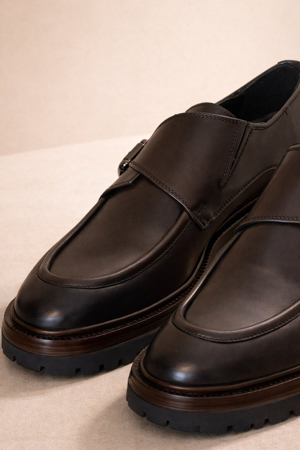 brown dress shoes buckle Mens Cognac Brown Leather Dress Shoes Slip On Loafer Gold Buckle Formal  AZAR MAN