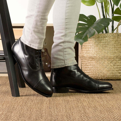 Black Balmoral Boot - Hollo Shoe