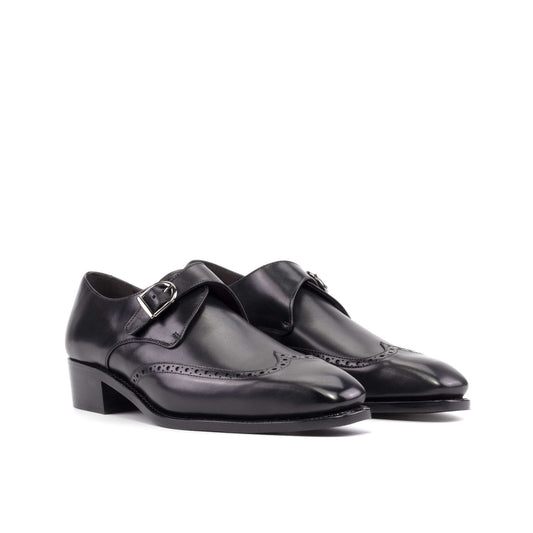 Black Single Monk Strap - Hollo Shoe