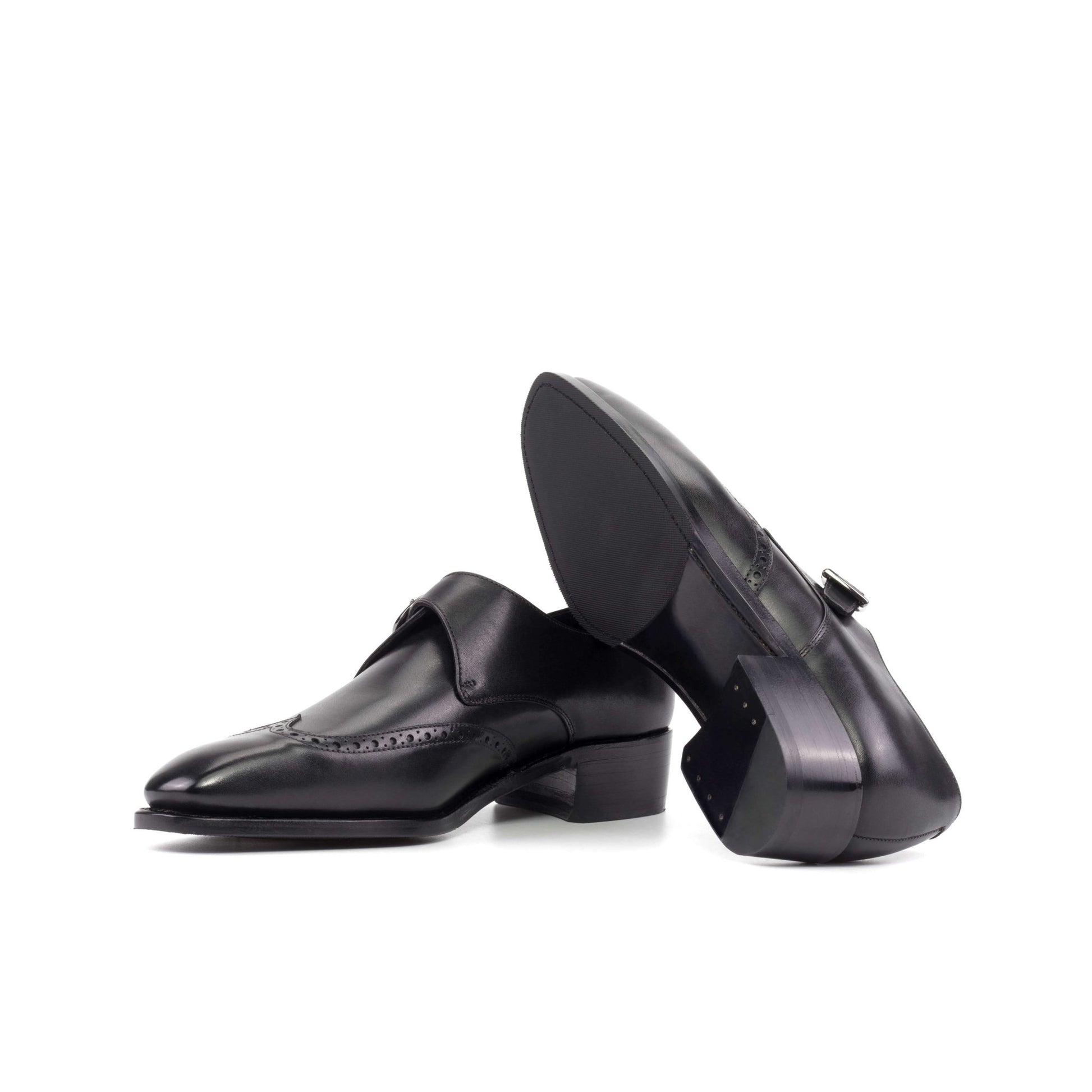 Black Single Monk Strap - Hollo Shoe