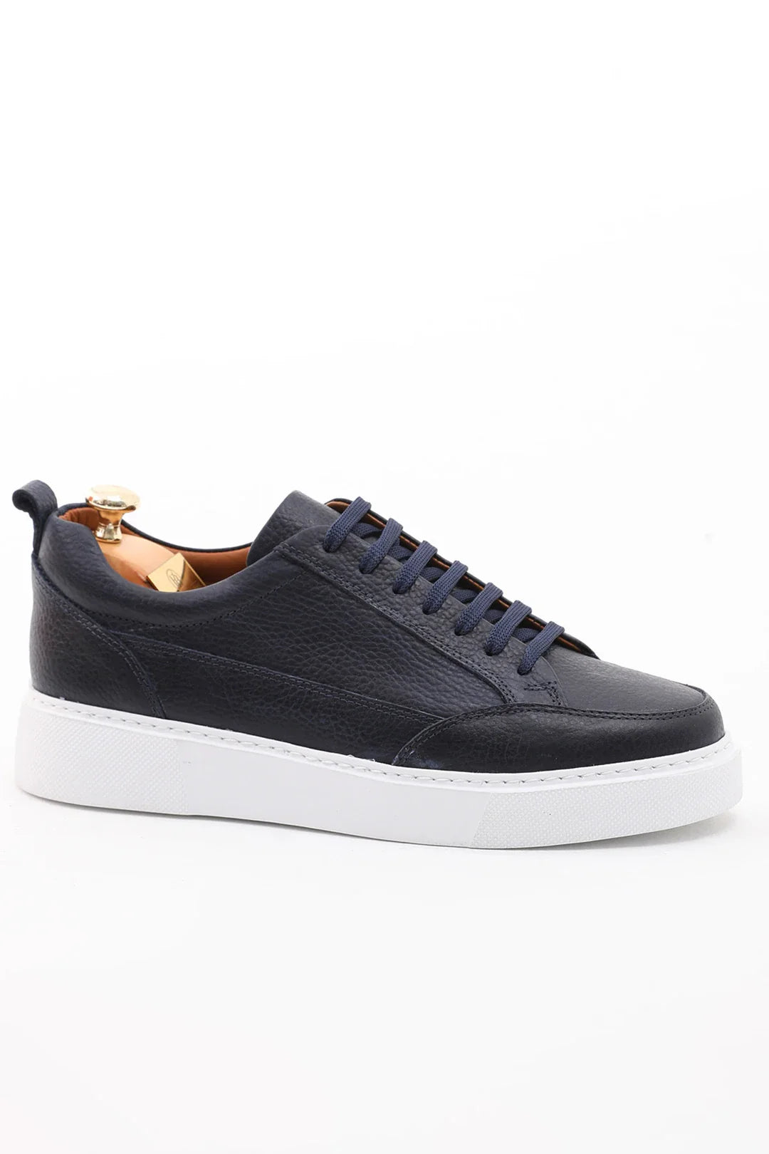  Oceanic Blue Luxe Leather Sneakers with EVA base and genuine floater leather finish.