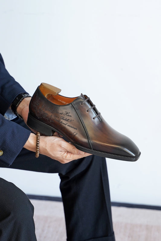 Bordeaux Plain-Toe Oxford — Burnished Brown