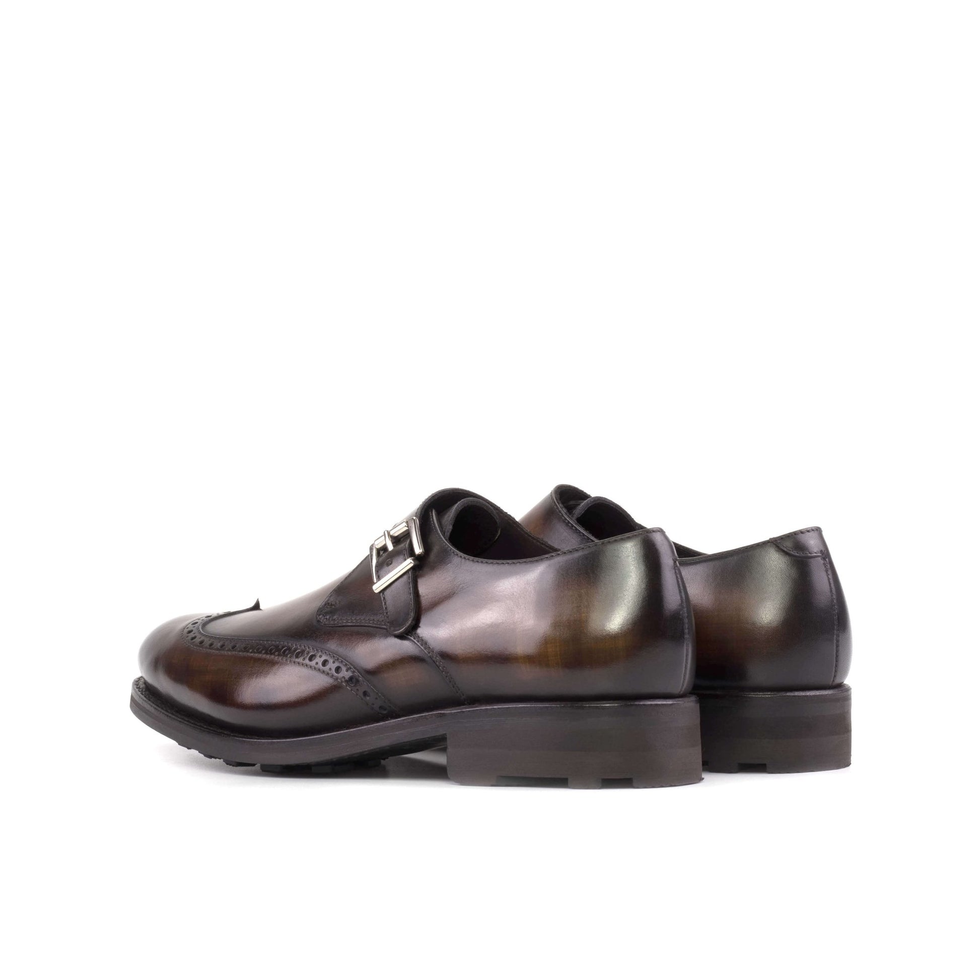 Brown Patina Single Monk Strap - Hollo Shoe