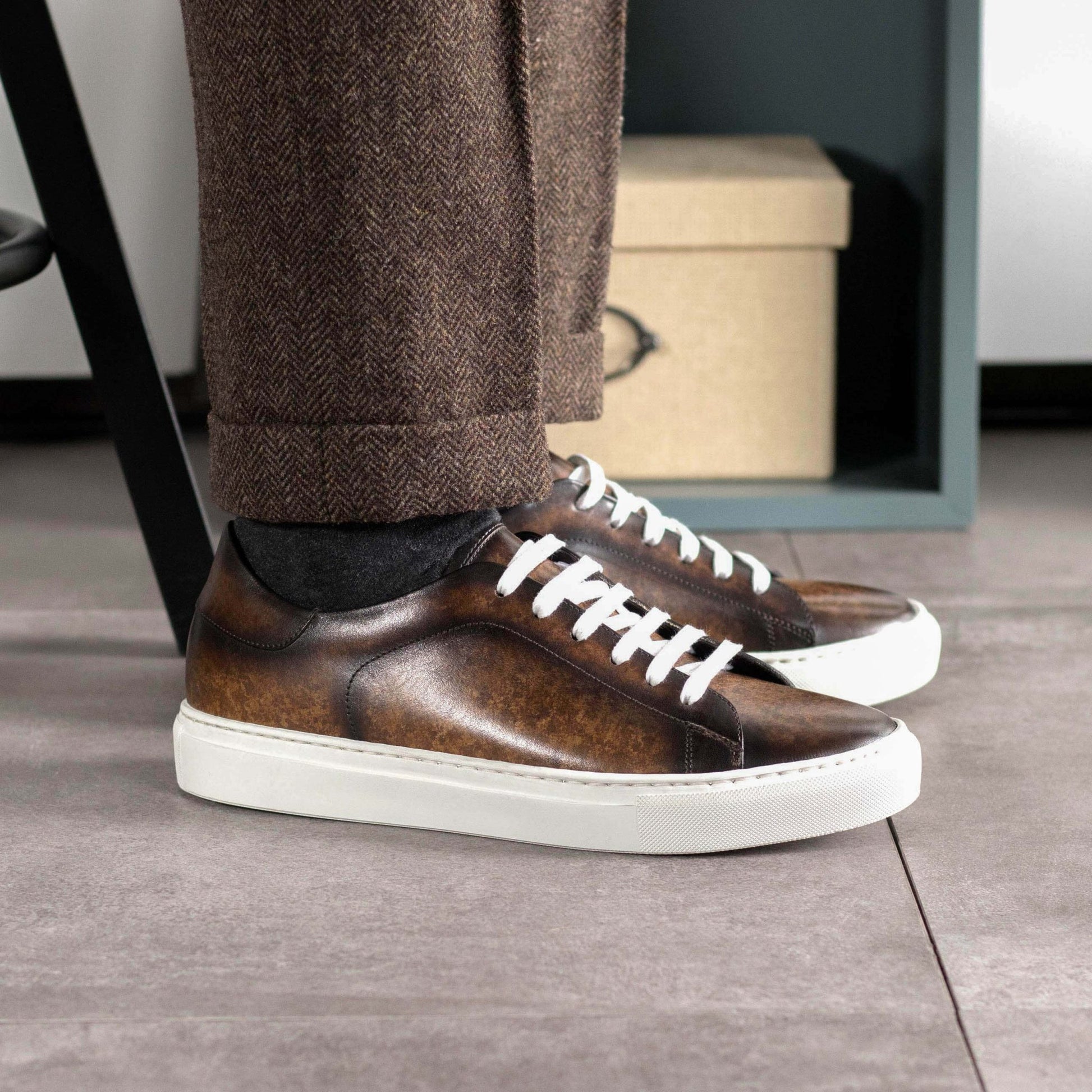 Brown Patina Trainer - Hollo Shoe