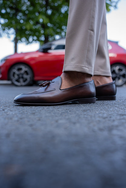 Brown Tassel Loafers - Hollo Shoe