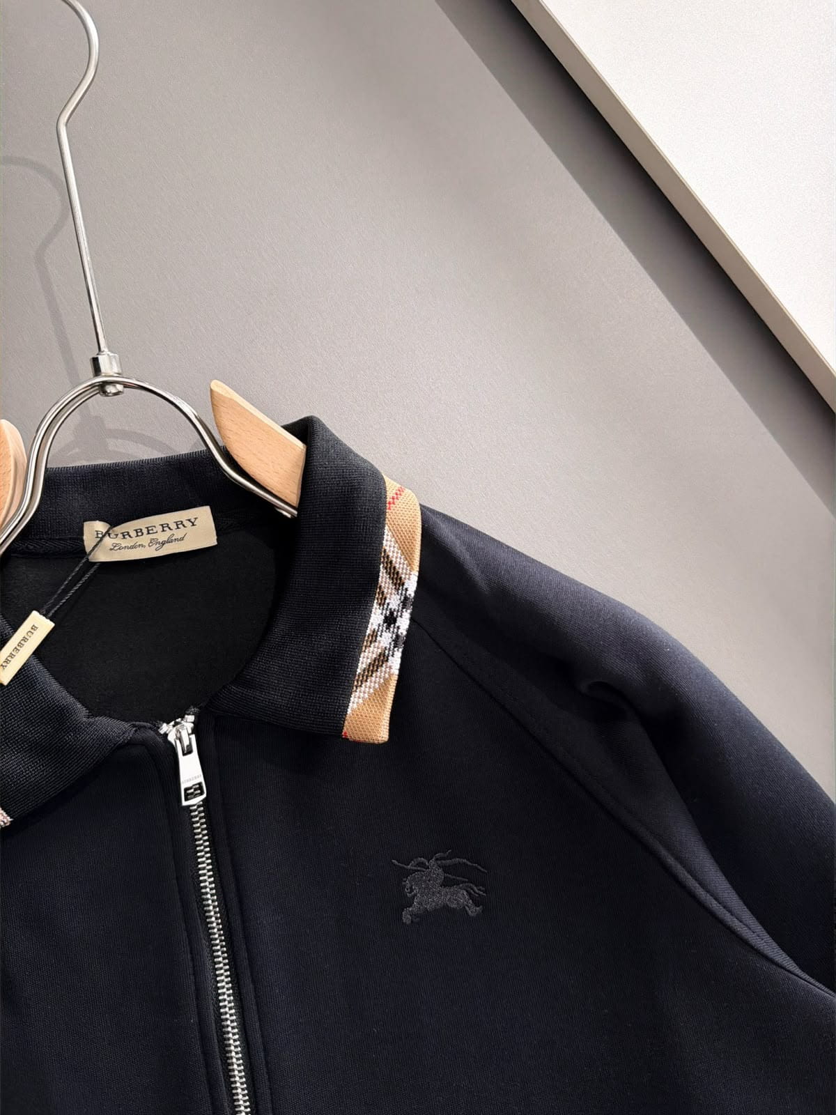 Burberry Black Vintage Check Collar & Stripe EKD Tracksuit Set