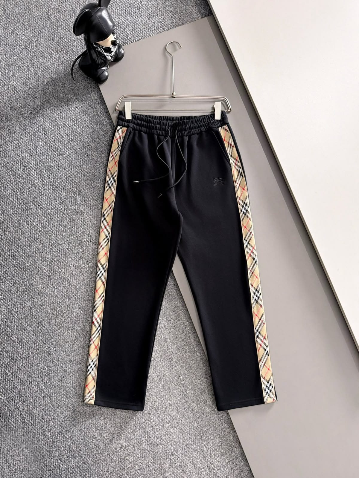 Burberry Black Vintage Check Collar & Stripe EKD Tracksuit Set
