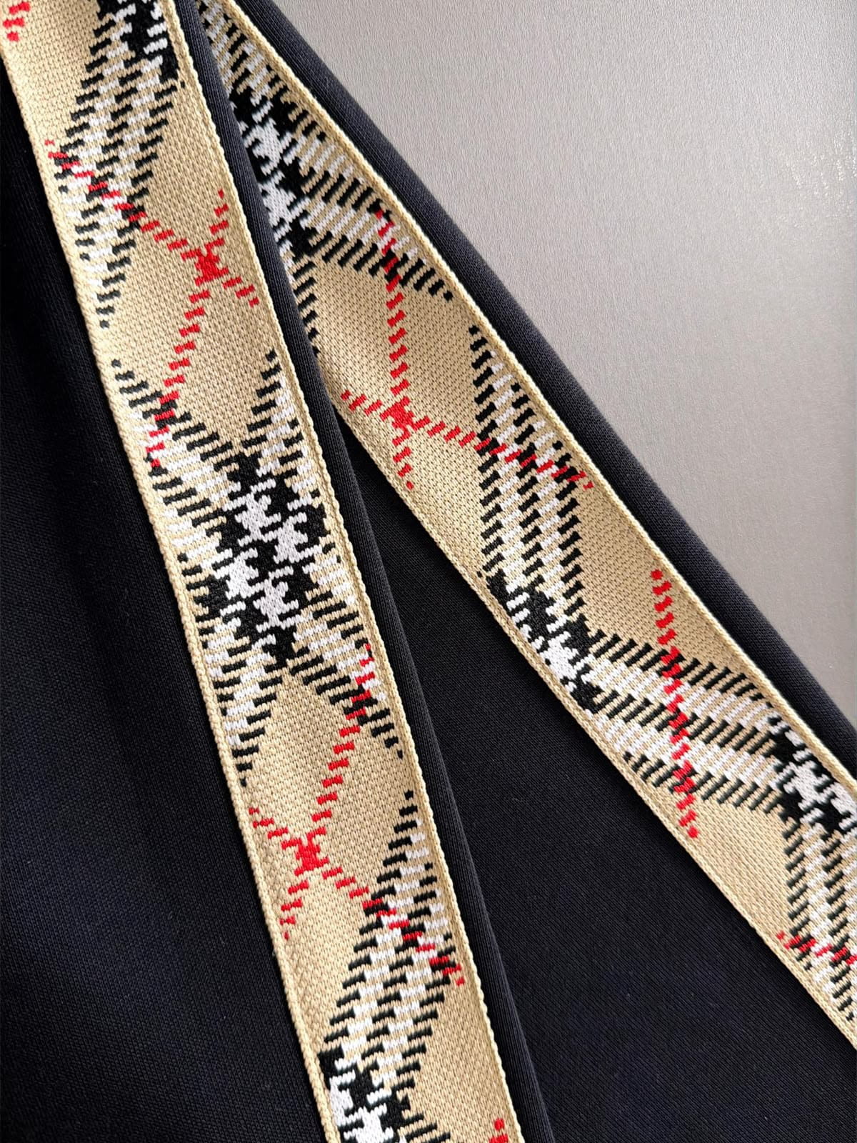 Burberry Black Vintage Check Collar & Stripe EKD Tracksuit Set