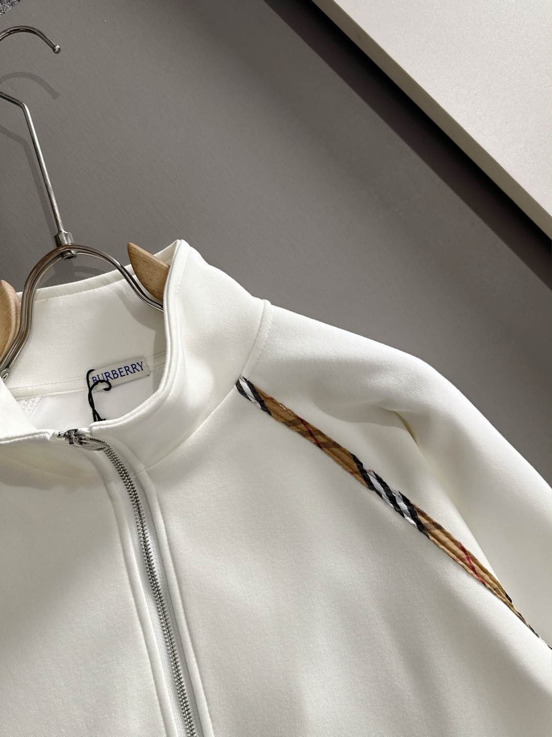 Burberry Cream Vintage Check Piping EKD Patch Tracksuit Set