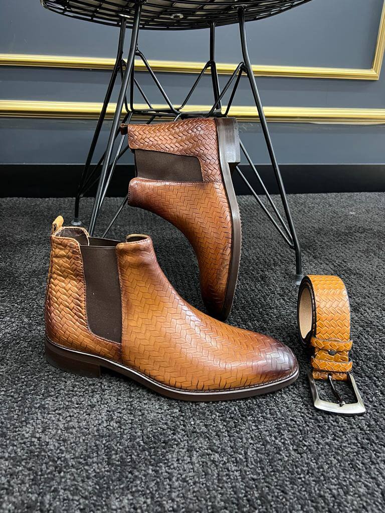 Camel Chelsea Boots - Hollo Shoe