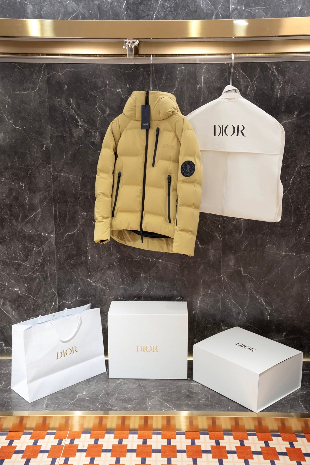 Dior Men's Mizusawa Yellow Down Puffer Jacket - Ski Capsule Hooded Coat
