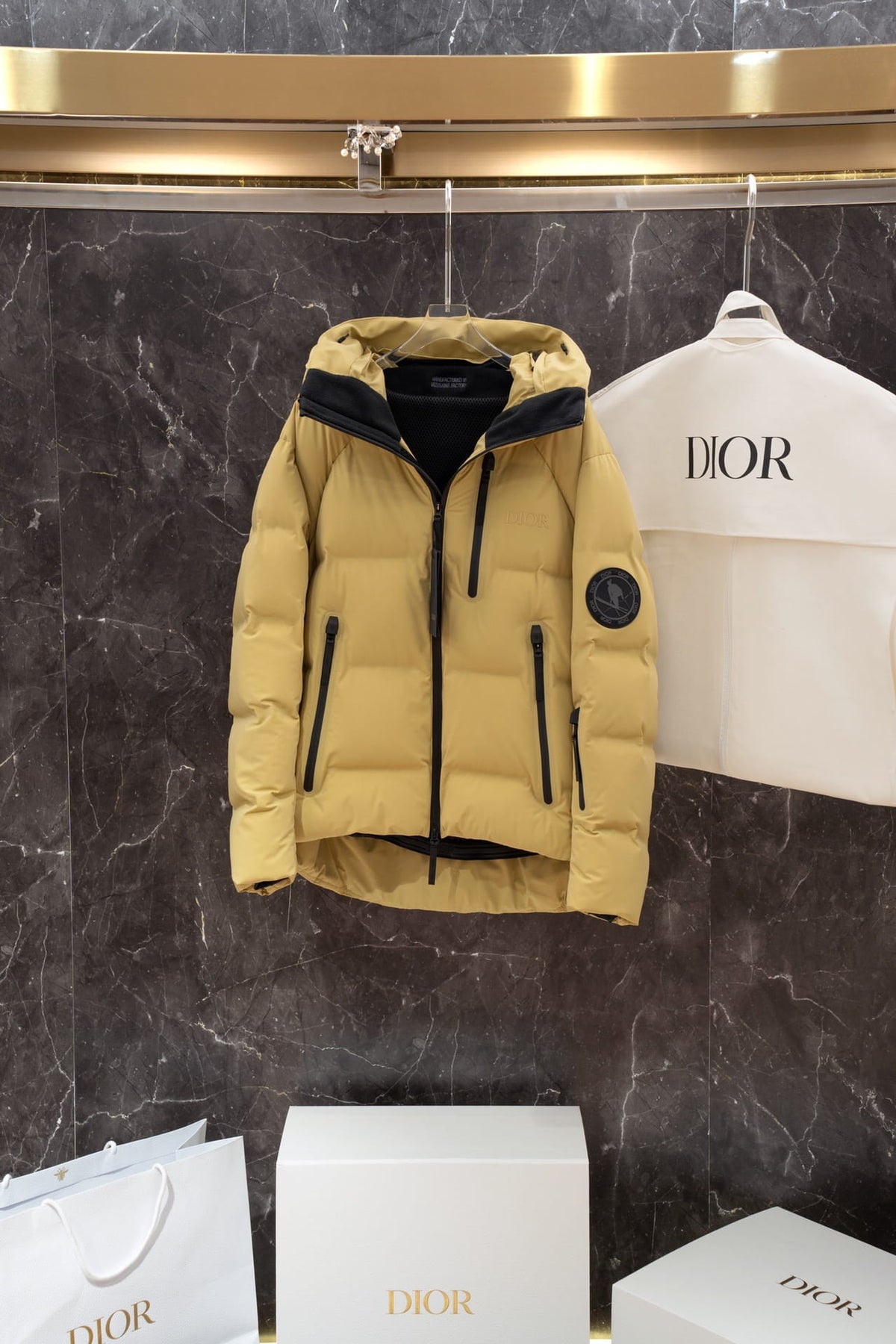 Dior Men's Mizusawa Yellow Down Puffer Jacket - Ski Capsule Hooded Coat