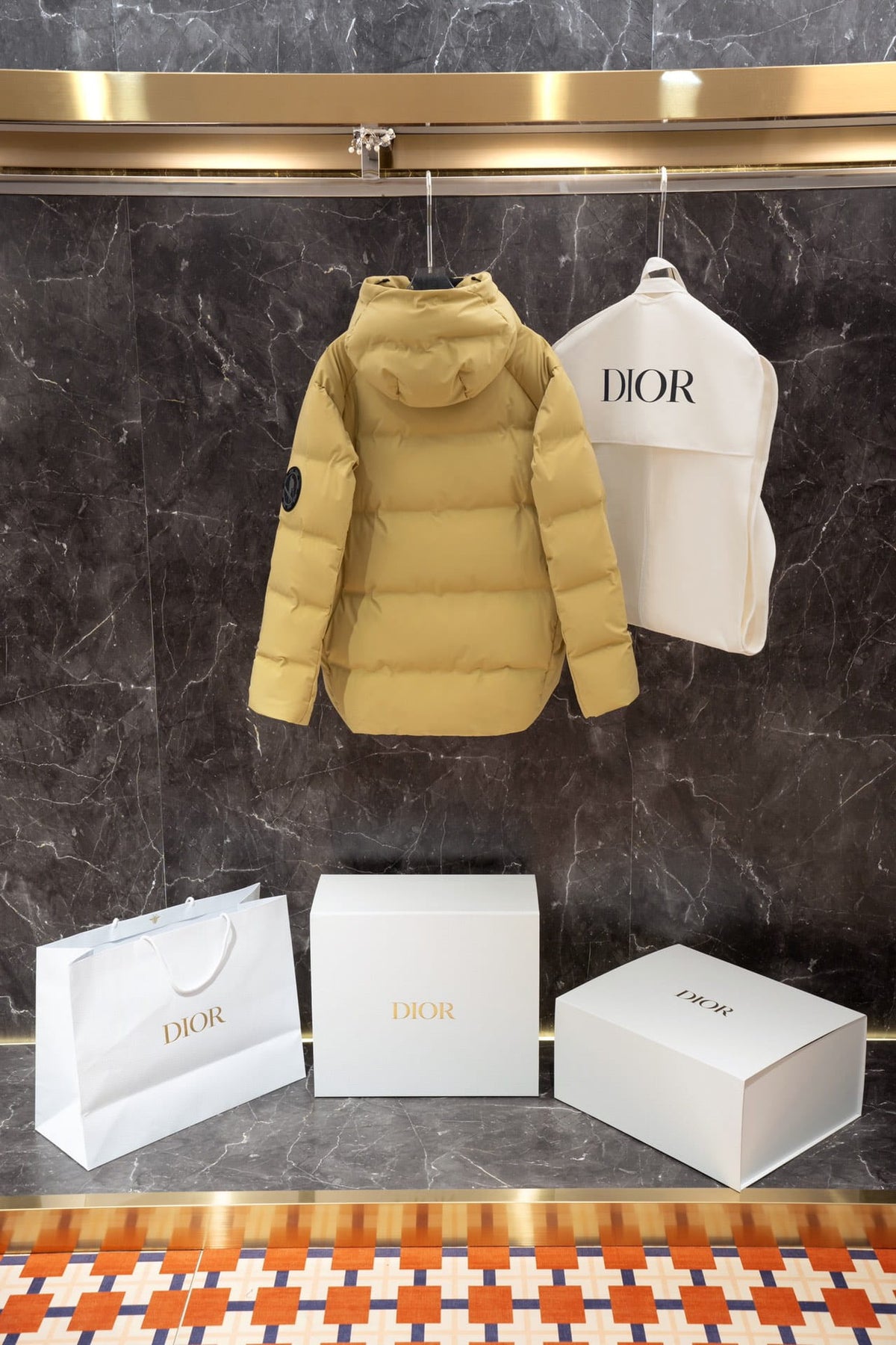 Dior Men's Mizusawa Yellow Down Puffer Jacket - Ski Capsule Hooded Coat