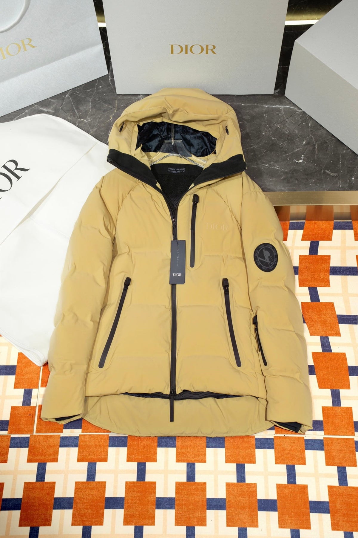Dior Men's Mizusawa Yellow Down Puffer Jacket - Ski Capsule Hooded Coat