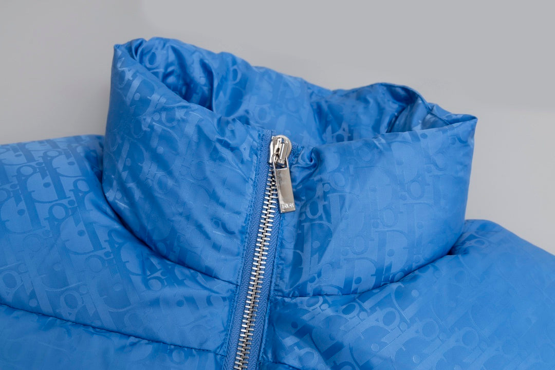 Dior Oblique Sky Blue Technical Jacquard Down Vest Gilet