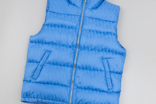 Dior Oblique Sky Blue Technical Jacquard Down Vest Gilet