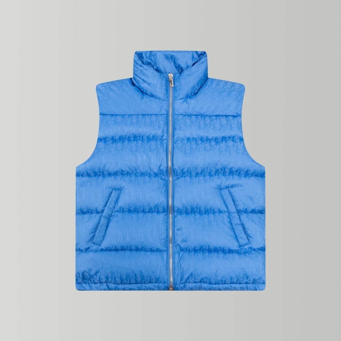 Dior Oblique Sky Blue Technical Jacquard Down Vest Gilet