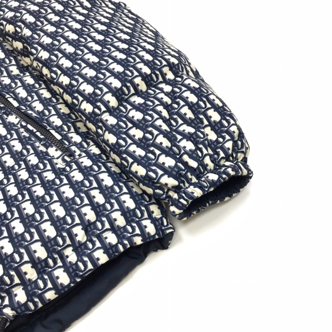 Dior Reversible Hooded Puffer Jacket - Blue Oblique Technical Taffeta