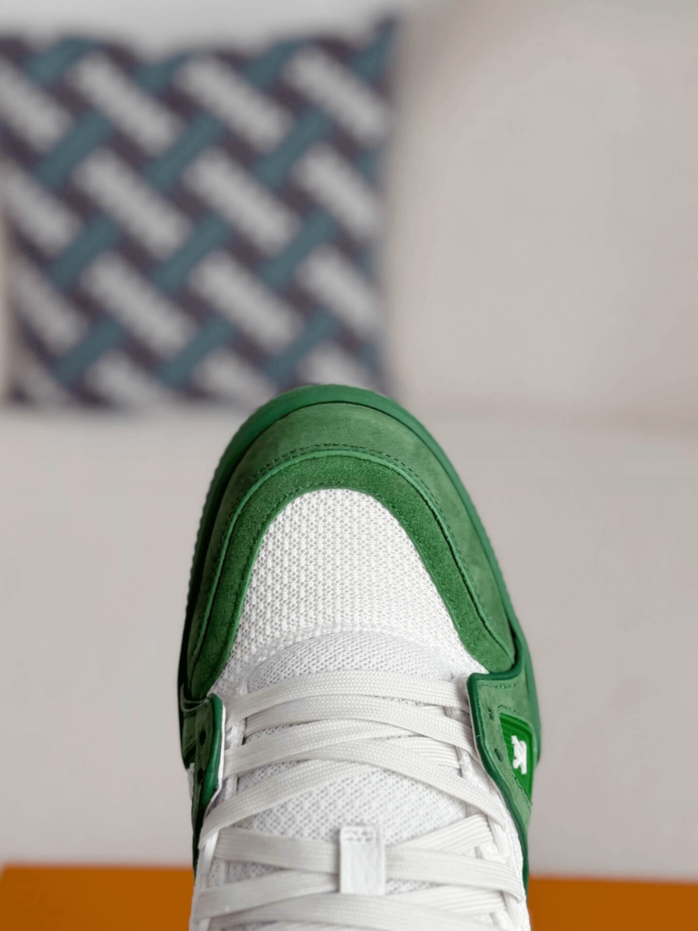 Louis Vuitton Trainer Green White Sneakers