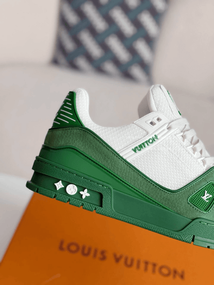 Louis Vuitton Trainer Green White Sneakers
