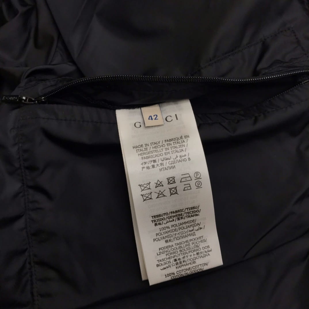 Gucci Black Web Stripe Quilted Down Puffer Jacket