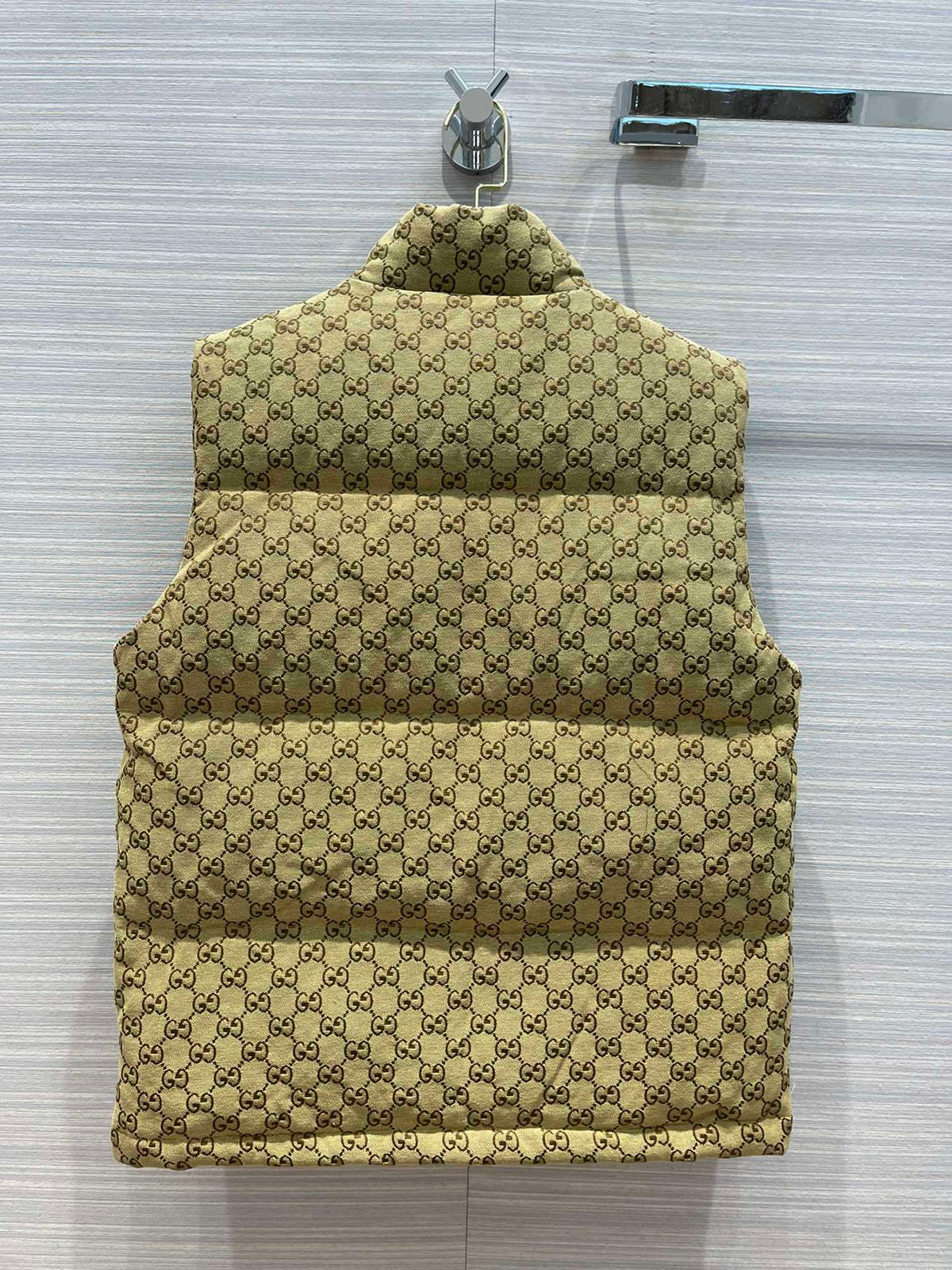 Gucci x The North Face Beige GG Canvas Goose Down Puffer Vest Gilet