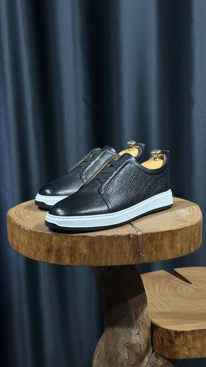 HolloShoe Onyx Pebbled Leather Slip-On Men’s Shoe