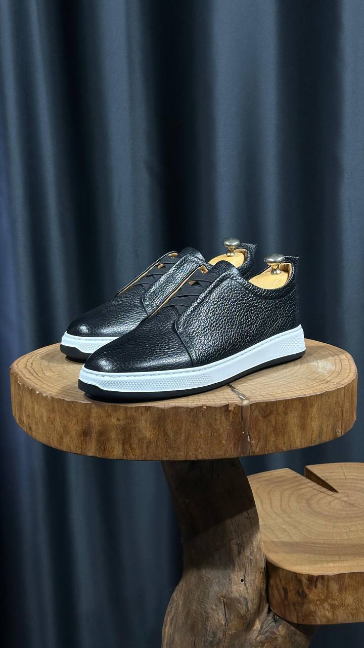 HolloShoe Onyx Pebbled Leather Slip-On Men’s Shoe