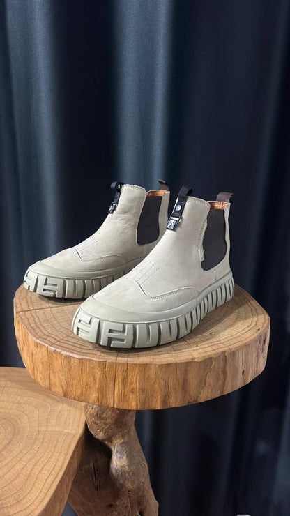 HolloShoe Urban Explorer Beige Suede Hybrid Chelsea Boots