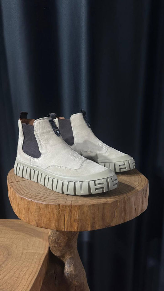 HolloShoe Urban Explorer Beige Suede Hybrid Chelsea Boots