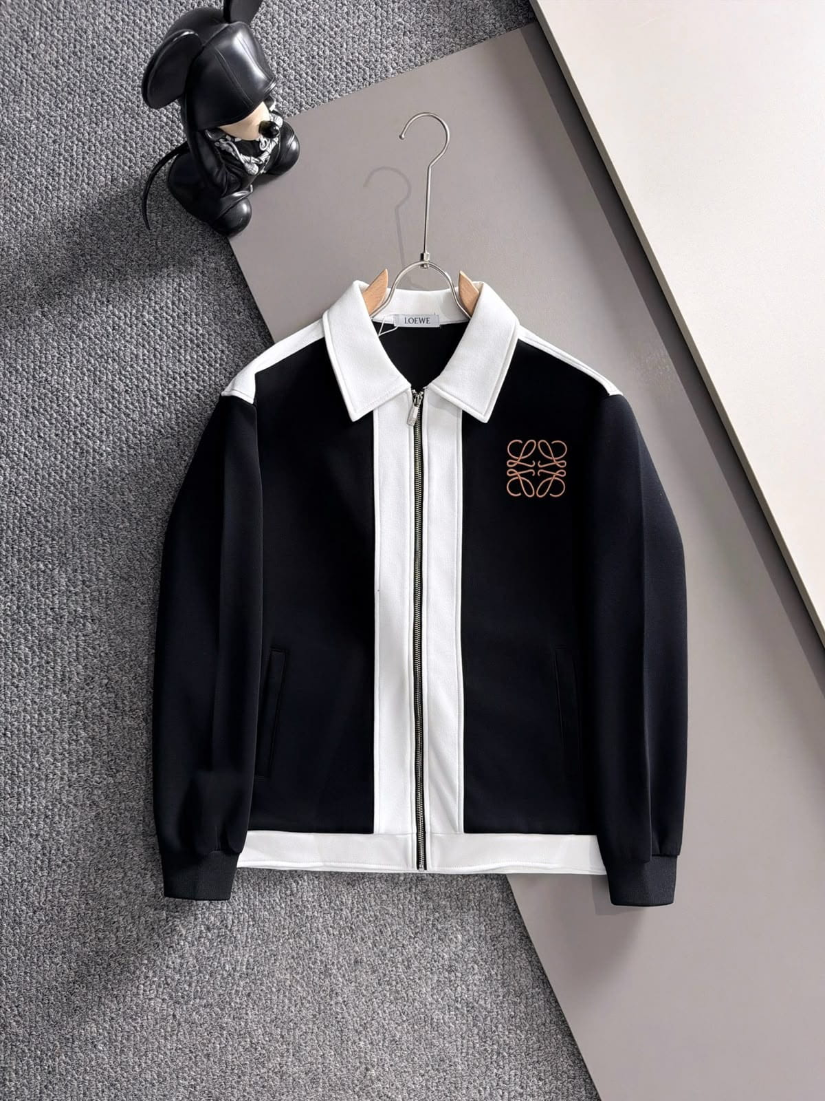Loewe Black & White Contrast Anagram Embroidered Tracksuit Set