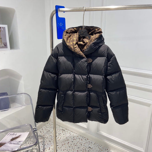 Louis Vuitton LV Long-Sleeved Black Pillow Puffer Jacket
