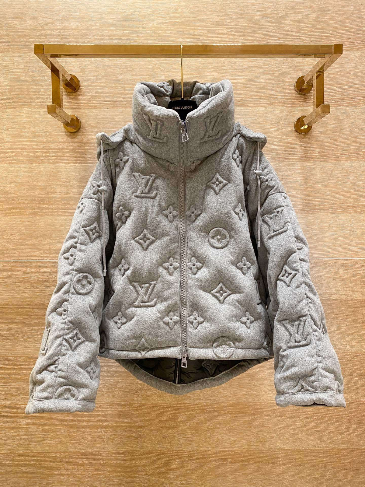 Louis Vuitton LV Monogram Boyhood Grey 3D Embossed Puffer Jacket