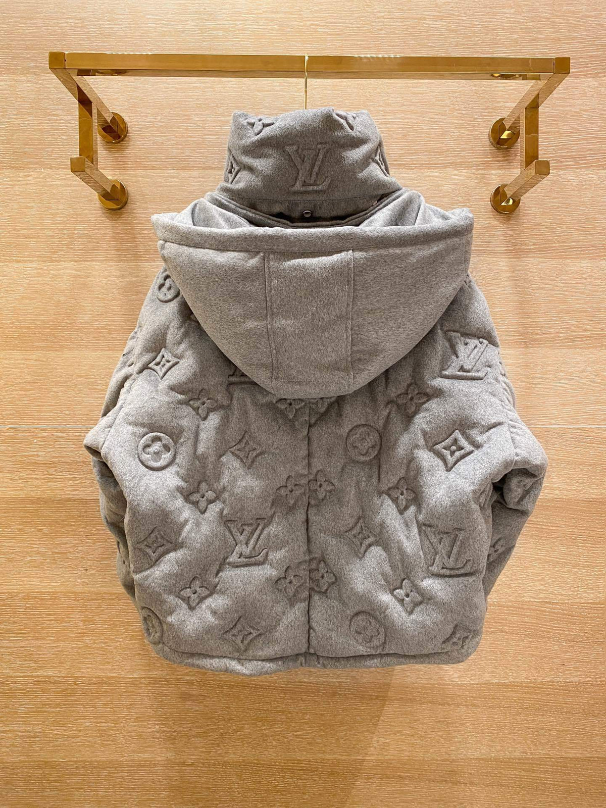 Louis Vuitton LV Monogram Boyhood Grey 3D Embossed Puffer Jacket
