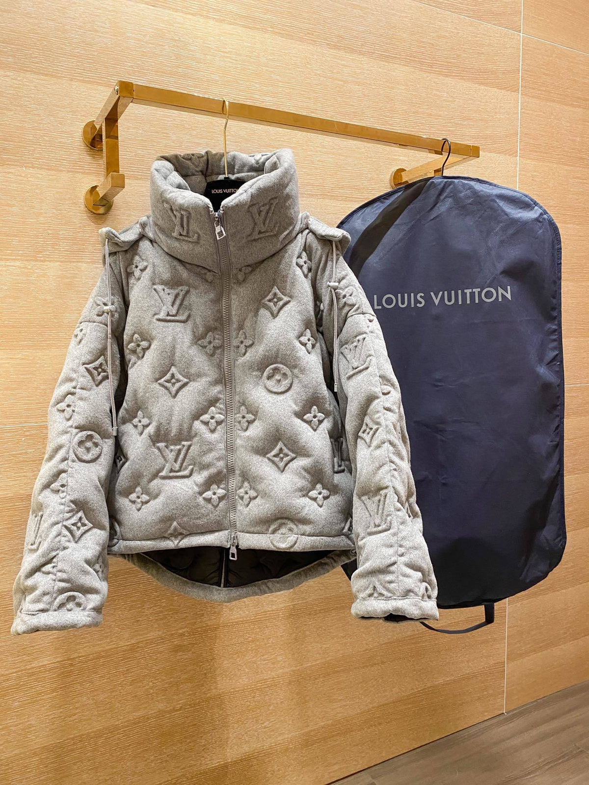 Louis Vuitton LV Monogram Boyhood Grey 3D Embossed Puffer Jacket