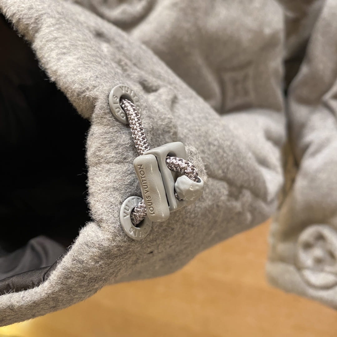 Louis Vuitton LV Monogram Boyhood Grey 3D Embossed Puffer Jacket