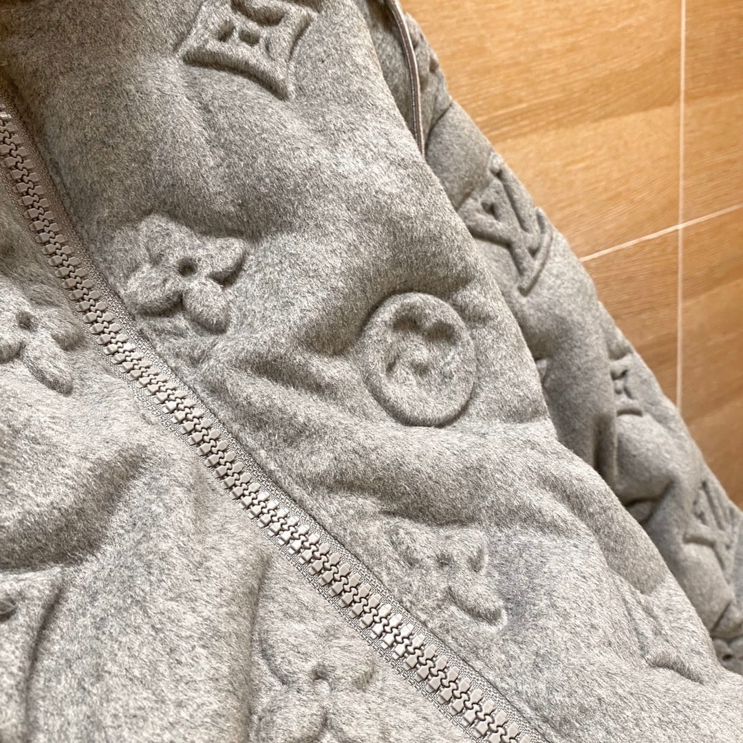 Louis Vuitton LV Monogram Boyhood Grey 3D Embossed Puffer Jacket