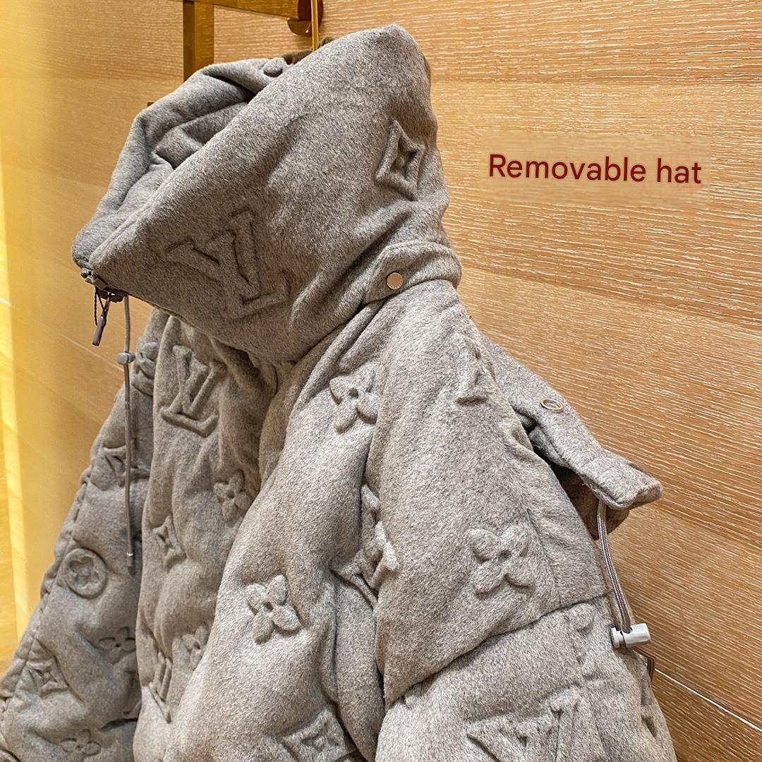 Louis Vuitton LV Monogram Boyhood Grey 3D Embossed Puffer Jacket