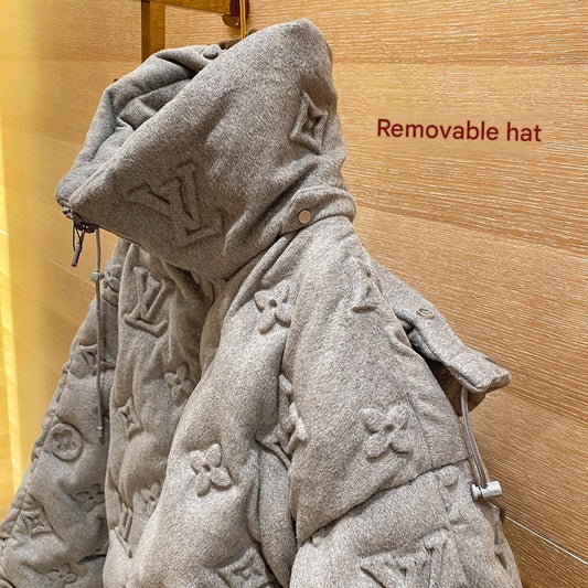 Louis Vuitton LV Monogram Boyhood Grey 3D Embossed Puffer Jacket