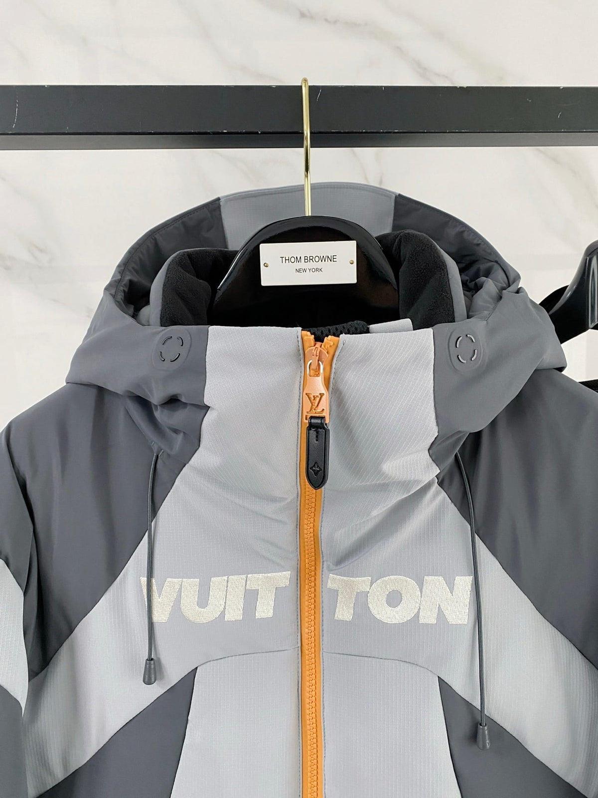 Louis Vuitton LV Ski Technical Down Jacket - Gray & Orange Ski Coat