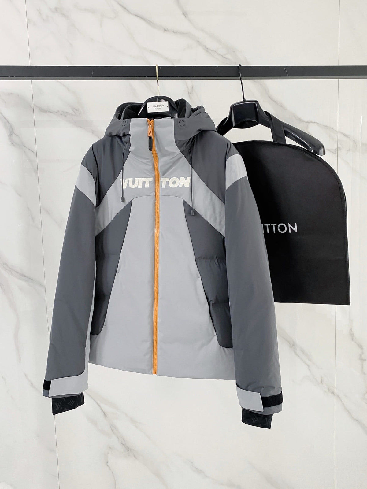 Louis Vuitton LV Ski Technical Down Jacket - Gray & Orange Ski Coat