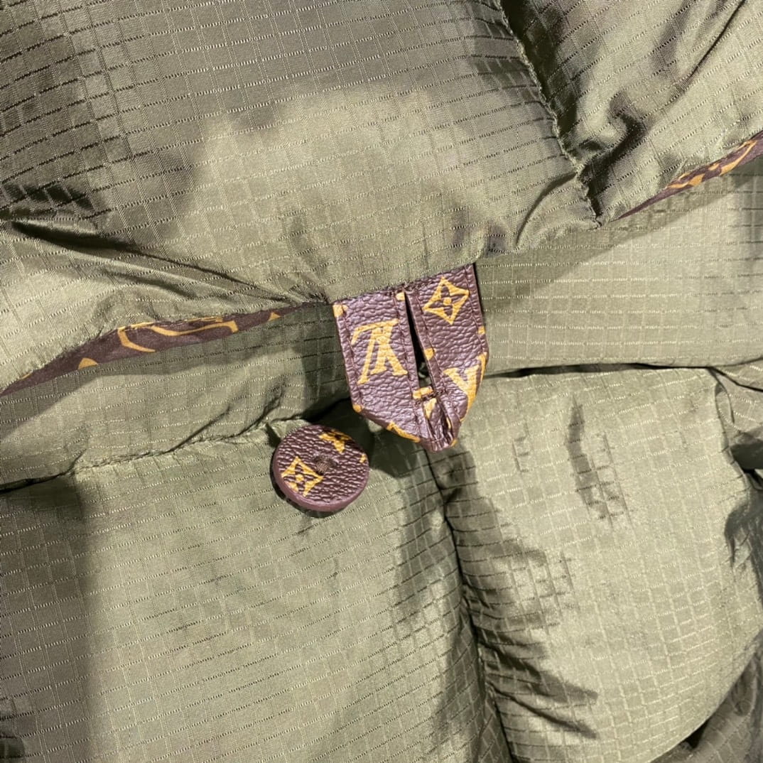 Louis Vuitton LV Long-Sleeved Olive Green Pillow Puffer Jacket