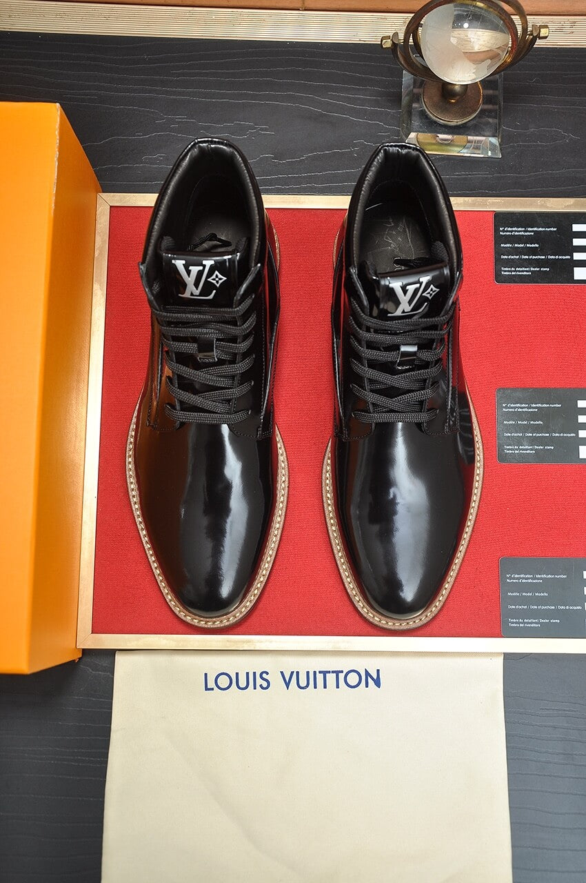 Louis Vuitton Vendome Flex Derby Boot – Black Patent Leather