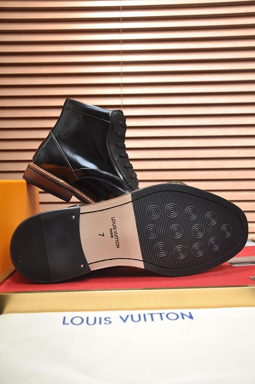 Louis Vuitton Vendome Flex Derby Boot – Black Patent Leather