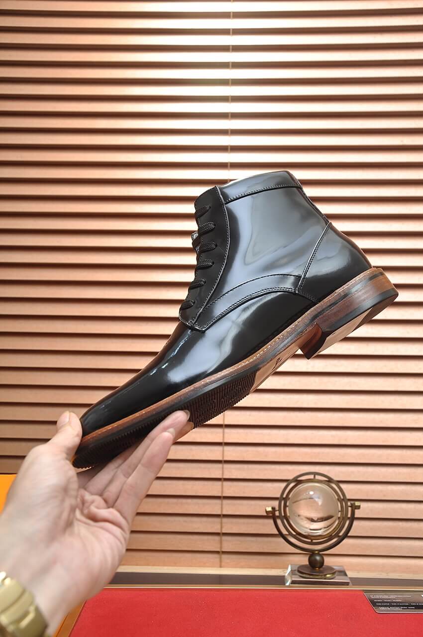 Louis Vuitton Vendome Flex Derby Boot – Black Patent Leather