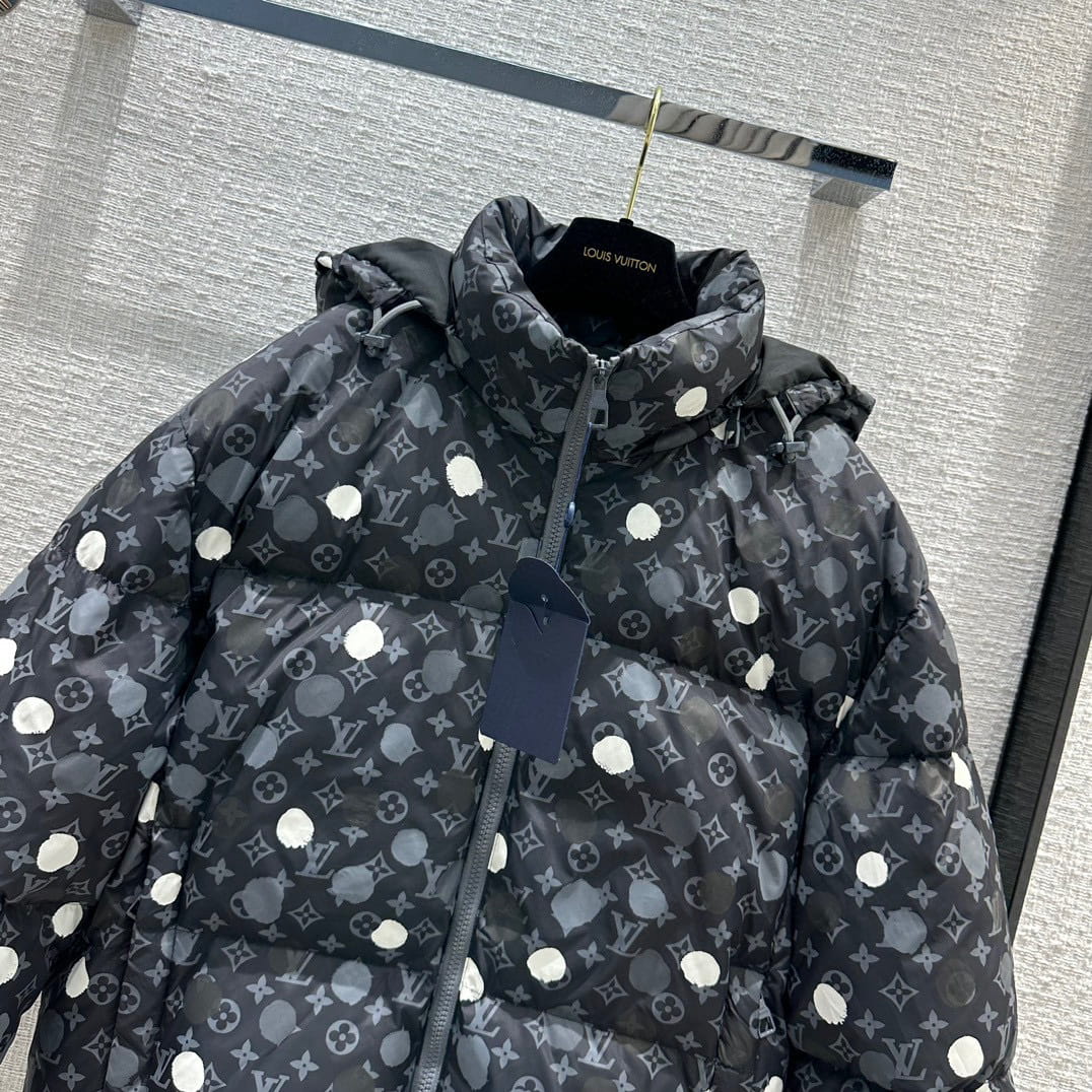 Louis Vuitton x Yayoi Kusama LV Monogram Painted Dots Down Blouson - Sea Lion Grey