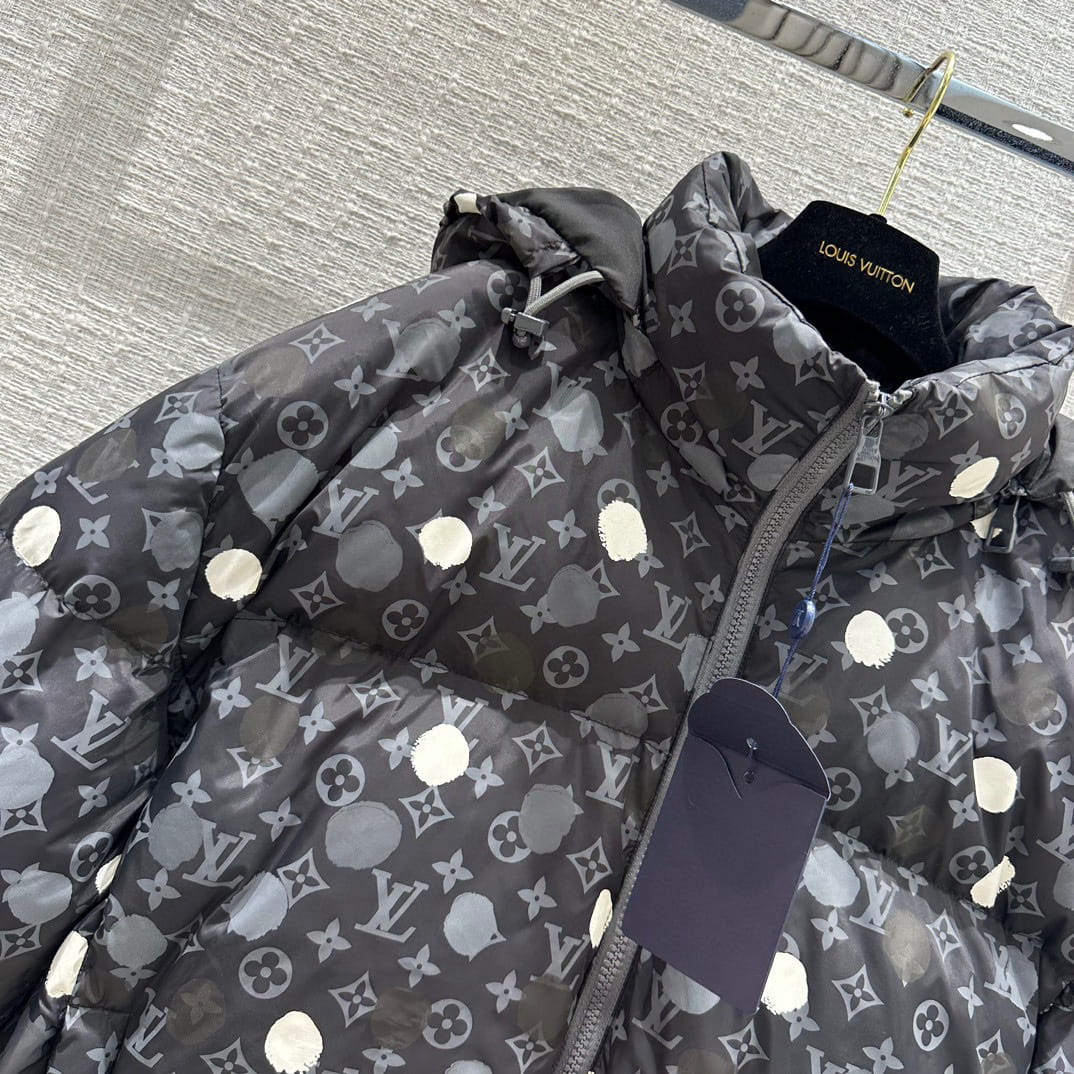 Louis Vuitton x Yayoi Kusama LV Monogram Painted Dots Down Blouson - Sea Lion Grey
