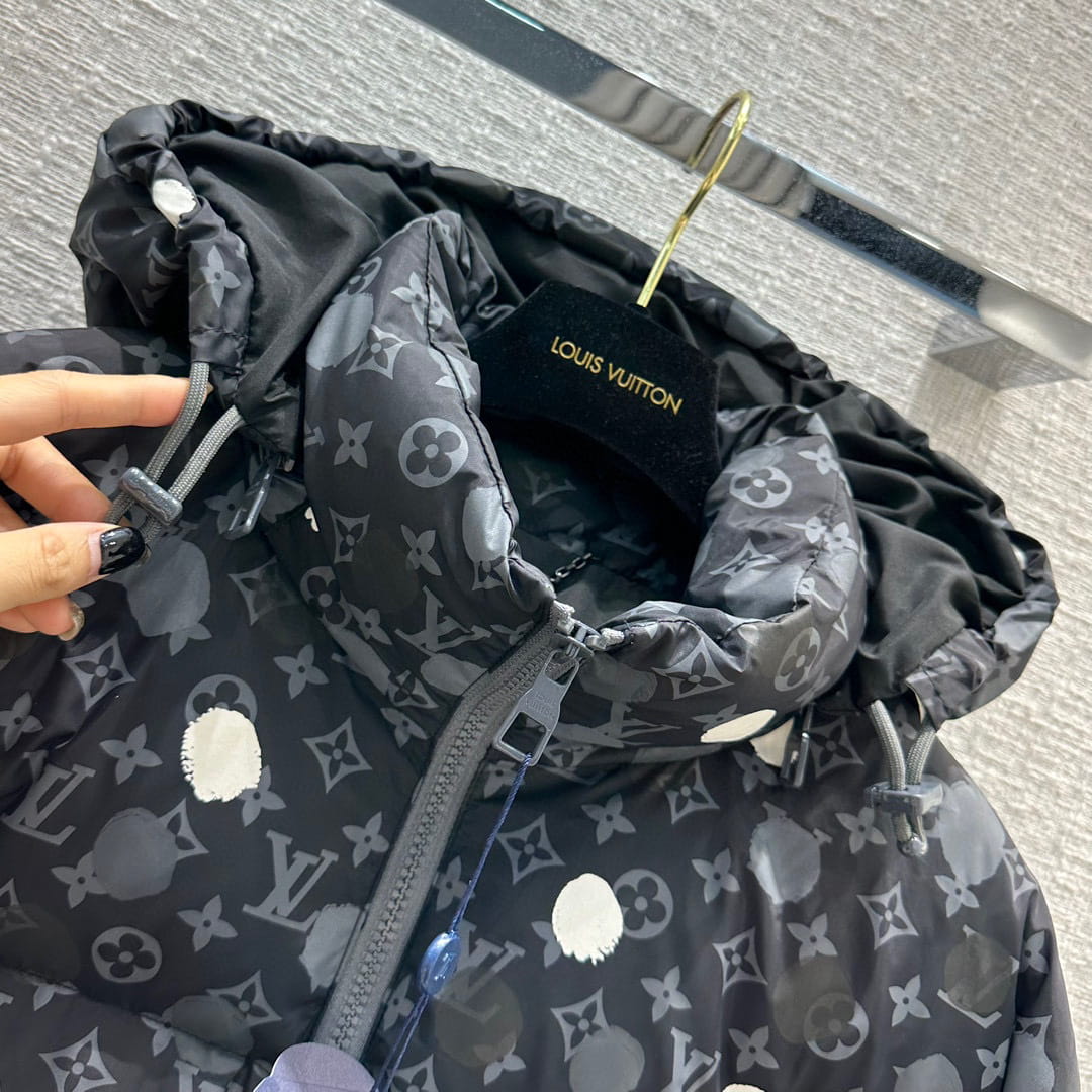 Louis Vuitton x Yayoi Kusama LV Monogram Painted Dots Down Blouson - Sea Lion Grey