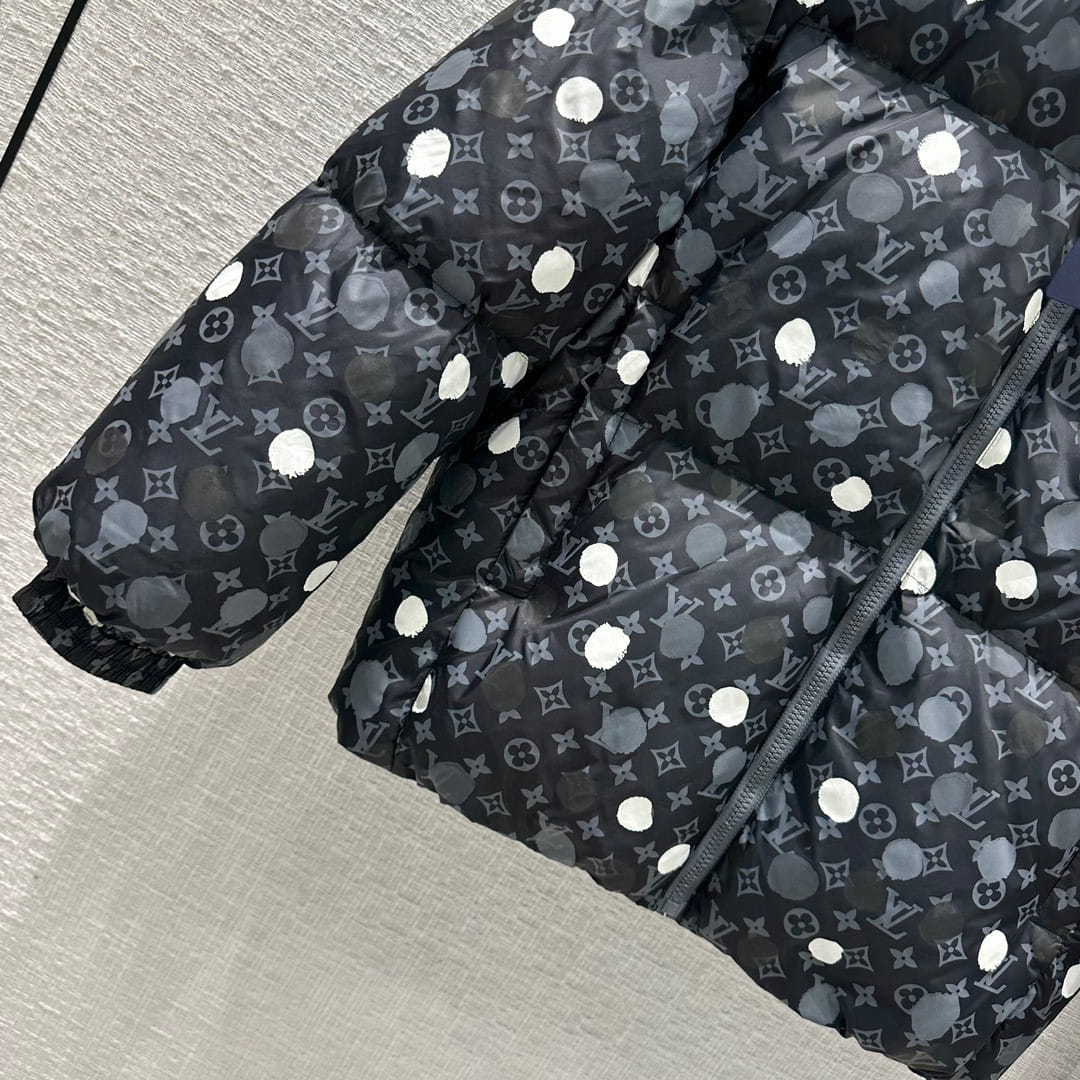 Louis Vuitton x Yayoi Kusama LV Monogram Painted Dots Down Blouson - Sea Lion Grey