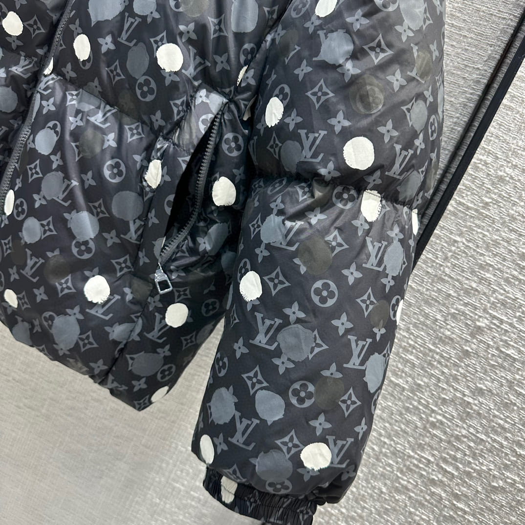 Louis Vuitton x Yayoi Kusama LV Monogram Painted Dots Down Blouson - Sea Lion Grey